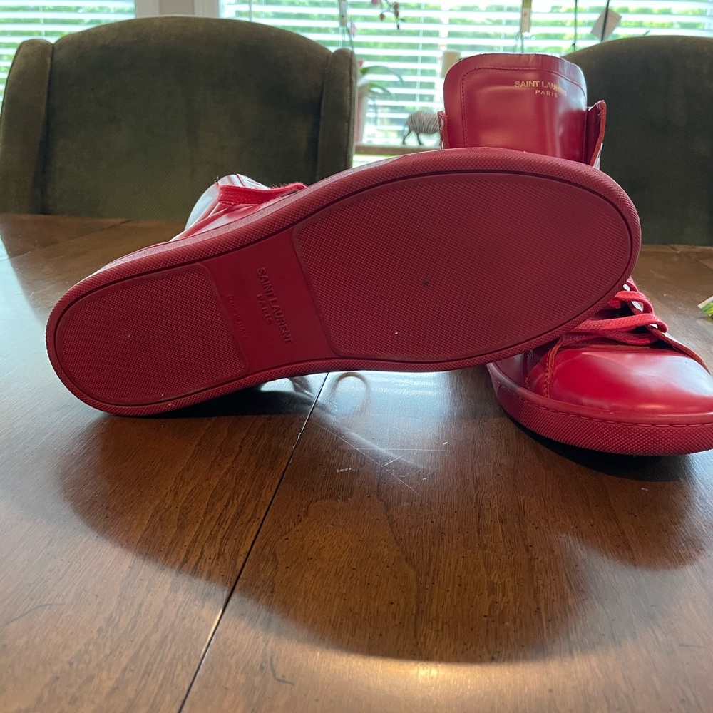 Saint Laurent Bold Red High-Tops - Picture 2 of 5